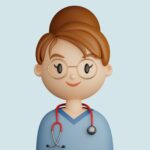 47699398 3d cartoon avatar of pretty smiling woman doctor