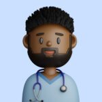 47699502 3d cartoon avatar of smiling bearded black man doctor