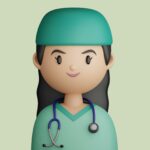 47699510 3d cartoon avatar of pretty smiling woman doctor